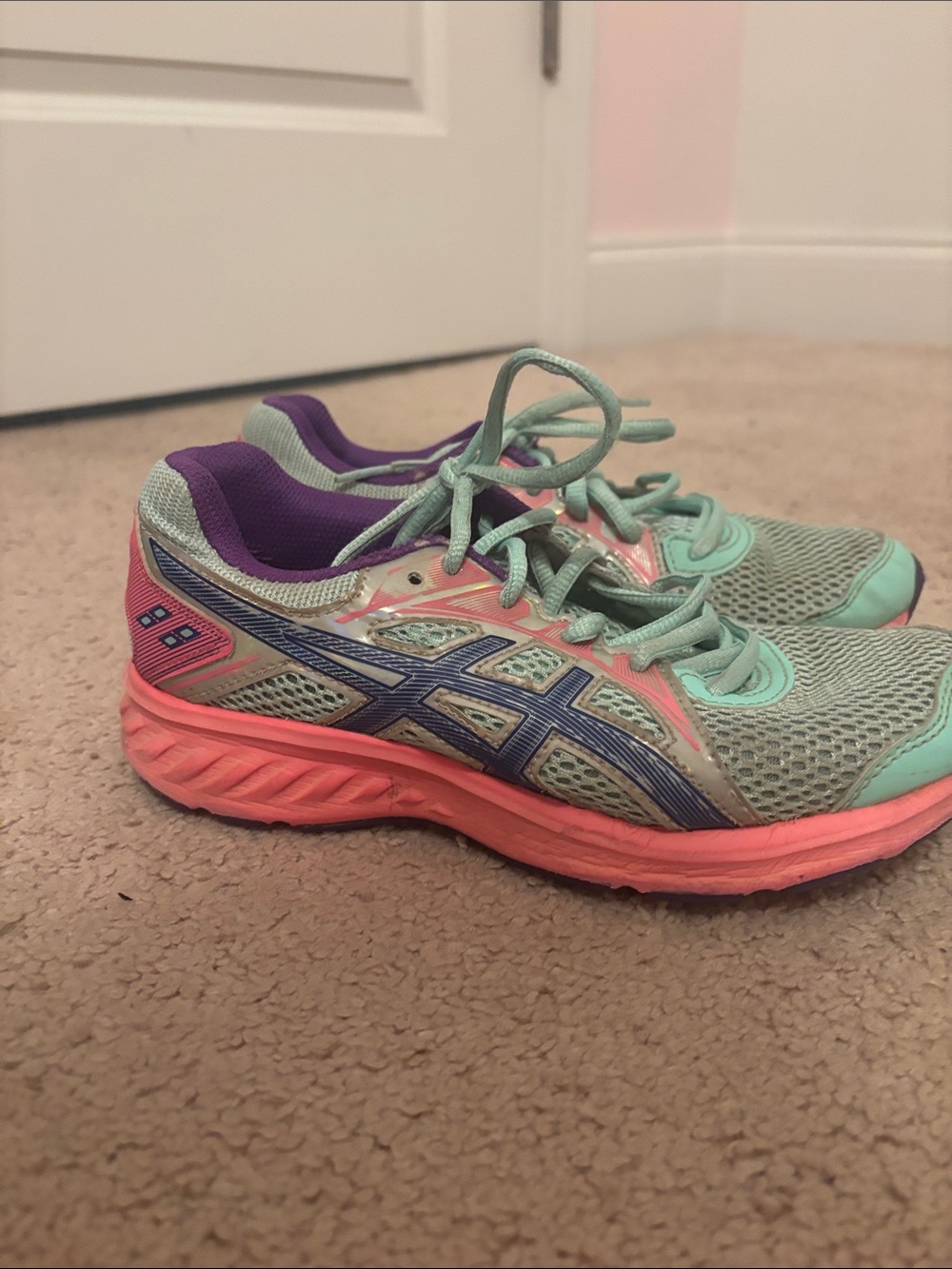 Asics Mint Green Coral Purple Women's Athletic Running Shoes